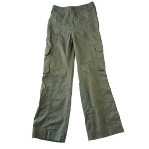 Abercrombie & Fitch Wide Leg Cargo‎ Pants Women's 26 Size 2 Green Y2K